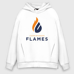 Толстовка оверсайз мужская Copenhagen Flames лого, цвет: белый