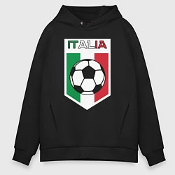 Толстовка оверсайз мужская Футбол Италии, цвет: черный