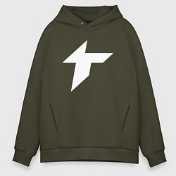 Толстовка оверсайз мужская Thunder awaken logo, цвет: хаки