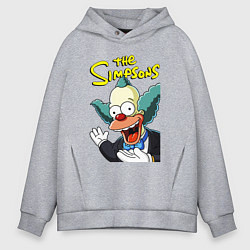 Толстовка оверсайз мужская Krusty the clown, цвет: меланж