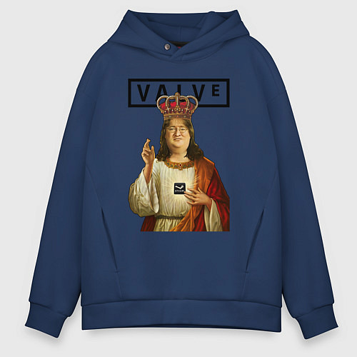 Мужское худи оверсайз Holly Gabe / Тёмно-синий – фото 1