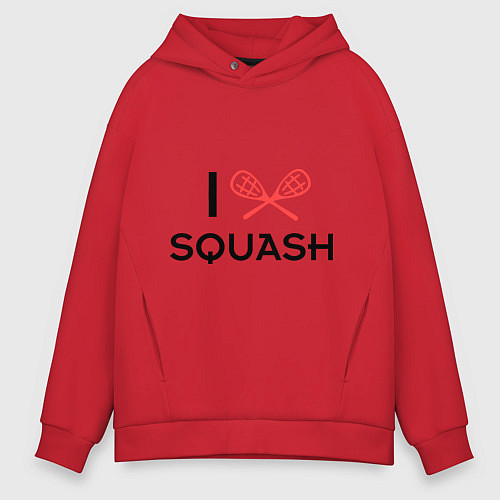 Мужское худи оверсайз I Love Squash / Красный – фото 1