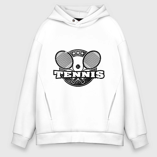 Мужское худи оверсайз Tennis / Белый – фото 1