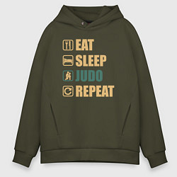 Мужское худи оверсайз Eat sleep judo