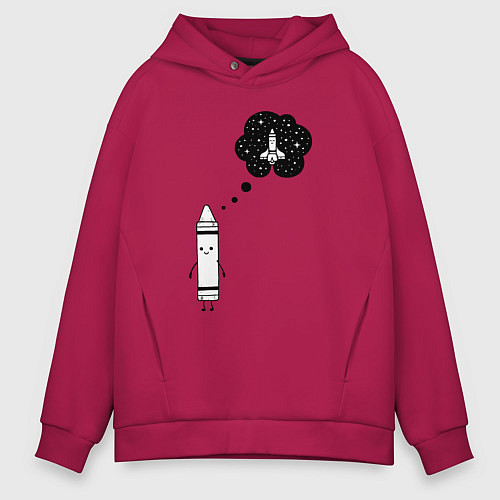 Мужское худи оверсайз Space dreams / Маджента – фото 1
