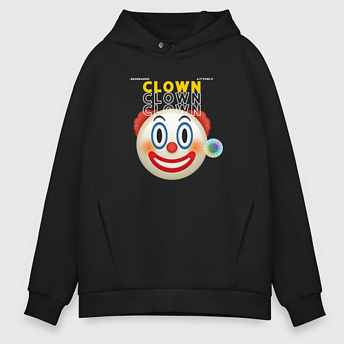 Мужское худи оверсайз Litterly Clown / Черный – фото 1