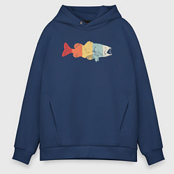 Толстовка оверсайз мужская Color fish, цвет: тёмно-синий