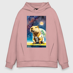 Мужское худи оверсайз Capybara brave astronaut - neural network