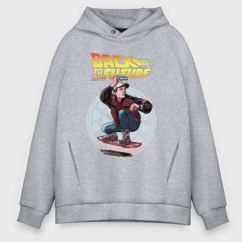 Мужское худи оверсайз Marty hoverboard / Меланж – фото 1