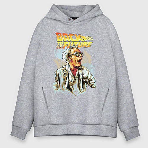 Мужское худи оверсайз Doc Emmett Brown / Меланж – фото 1