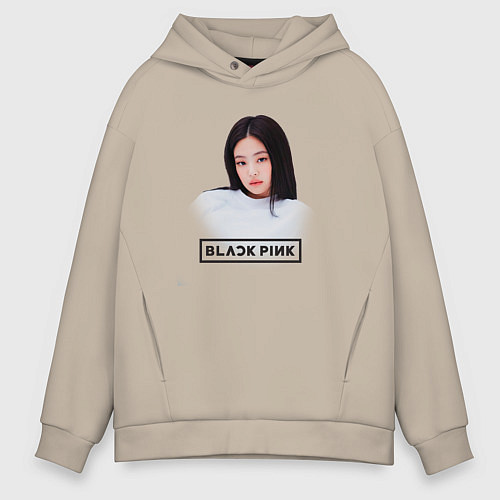 Мужское худи оверсайз Jennie Kim Blackpink / Миндальный – фото 1