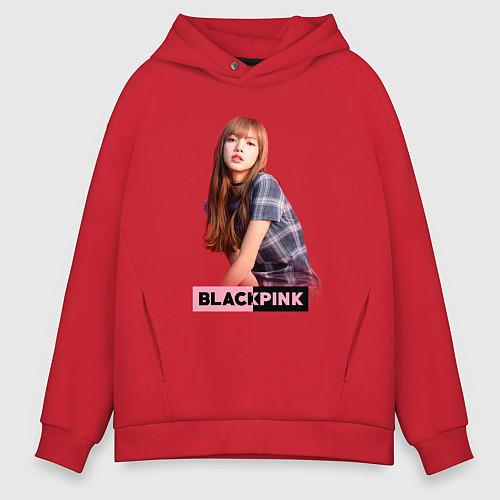 Мужское худи оверсайз Rose Blackpink / Красный – фото 1