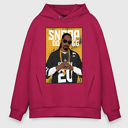 Толстовка оверсайз мужская Snoop dogg с цепями, цвет: маджента