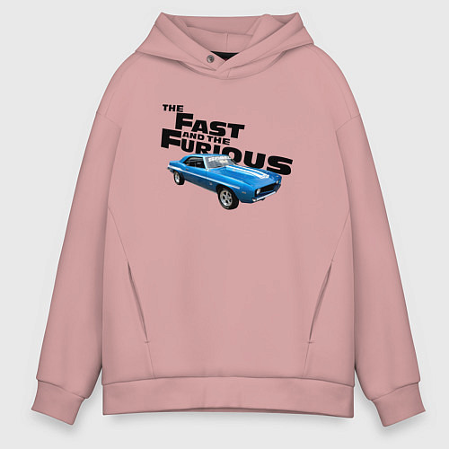 Мужское худи оверсайз Chevrolet Camaro SS / Пыльно-розовый – фото 1