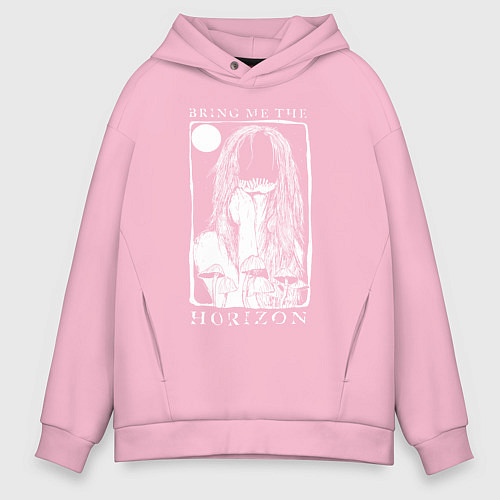 Мужское худи оверсайз Bring Me the Horizon girl / Светло-розовый – фото 1