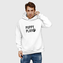 Толстовка оверсайз мужская Puppy Play, цвет: белый — фото 2