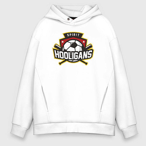 Мужское худи оверсайз Spirit hooligans / Белый – фото 1