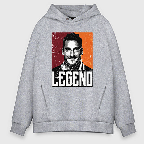 Мужское худи оверсайз Тотти легенда / Меланж – фото 1