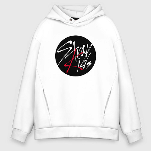 Мужское худи оверсайз Stray Kids logo / Белый – фото 1