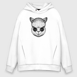 Толстовка оверсайз мужская Альпака коварная, цвет: белый
