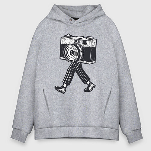 Мужское худи оверсайз Бродячий фотограф / Меланж – фото 1