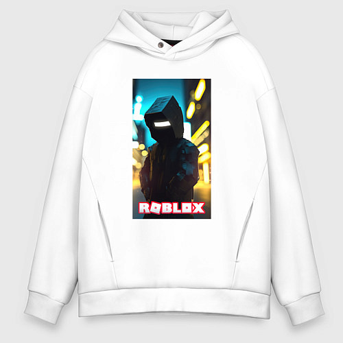 Мужское худи оверсайз Roblox cyberpunk / Белый – фото 1