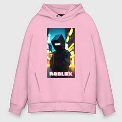 Толстовка оверсайз мужская Roblox cyberpunk, цвет: светло-розовый