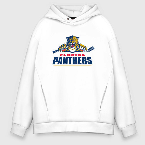 Мужское худи оверсайз Florida panthers - hockey team / Белый – фото 1