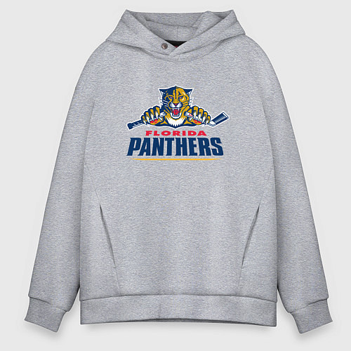 Мужское худи оверсайз Florida panthers - hockey team / Меланж – фото 1