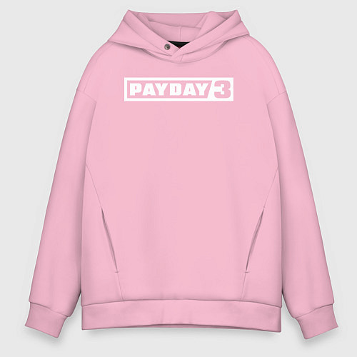 Мужское худи оверсайз Payday 3 logo / Светло-розовый – фото 1