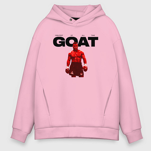 Мужское худи оверсайз GOAT - Mike Tyson / Светло-розовый – фото 1