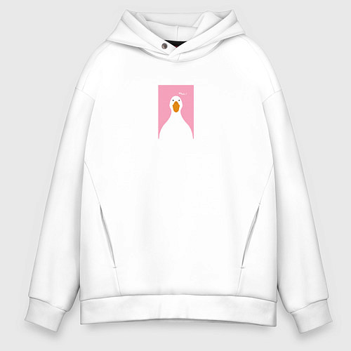 Мужское худи оверсайз Голова гуся / Белый – фото 1