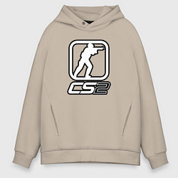 Толстовка оверсайз мужская CS2 logo, цвет: миндальный