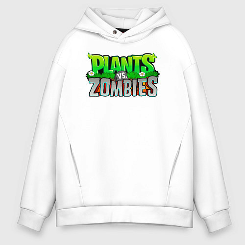 Мужское худи оверсайз PvZ Название / Белый – фото 1