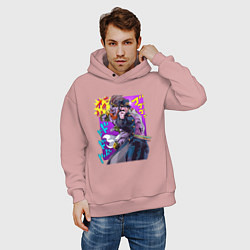 Толстовка оверсайз мужская Джотаро - Jojo, цвет: пыльно-розовый — фото 2