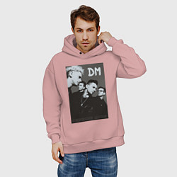 Толстовка оверсайз мужская Depeche Mode 90 Violator, цвет: пыльно-розовый — фото 2