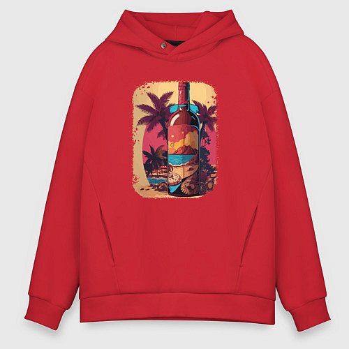 Мужское худи оверсайз Rum time / Красный – фото 1