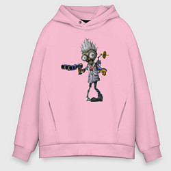 Толстовка оверсайз мужская Зомби-учёный, цвет: светло-розовый