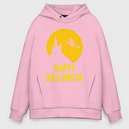 Мужское худи оверсайз Halloween witch / Светло-розовый – фото 1