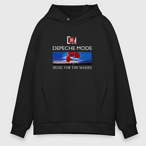 Мужское худи оверсайз Depeche Mode - Music for the Masses logo / Черный – фото 1