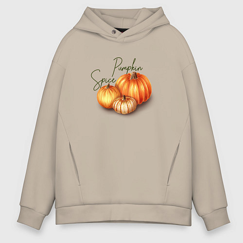 Мужское худи оверсайз Pumpkin Spice / Миндальный – фото 1