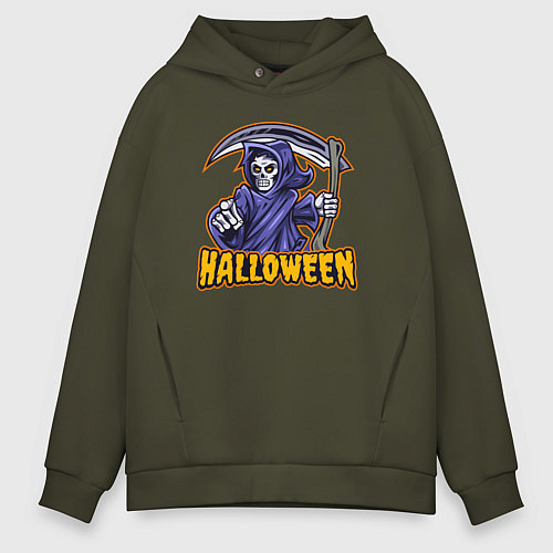 Мужское худи оверсайз Halloween dead / Хаки – фото 1