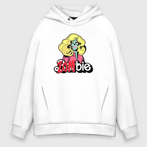 Мужское худи оверсайз Барби - зомби / Белый – фото 1