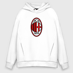 Толстовка оверсайз мужская Футбольный клуб Milan, цвет: белый