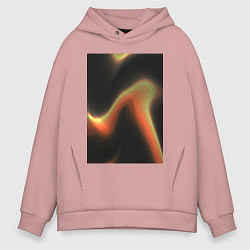 Толстовка оверсайз мужская Абтрактный геометрический 3д с волнами, цвет: пыльно-розовый