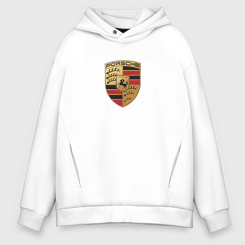Мужское худи оверсайз Porsche sport auto / Белый – фото 1