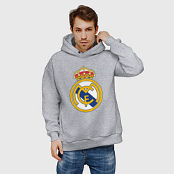 Толстовка оверсайз мужская Real madrid fc sport, цвет: меланж — фото 2