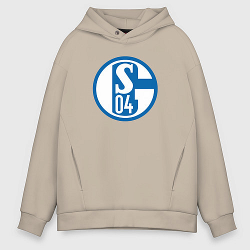 Мужское худи оверсайз Schalke 04 fc club / Миндальный – фото 1