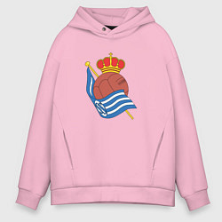 Толстовка оверсайз мужская Real Sociedad fc club, цвет: светло-розовый