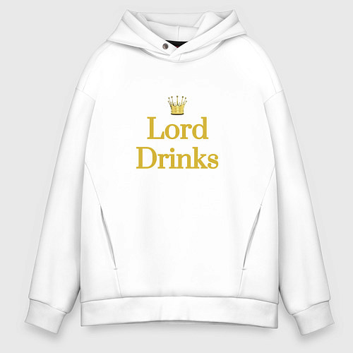 Мужское худи оверсайз Lord drinks / Белый – фото 1